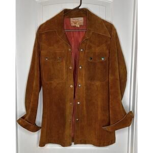 Vintage Blockbuster Cowhide Leather Shacket‎ Jacket Unisex Med